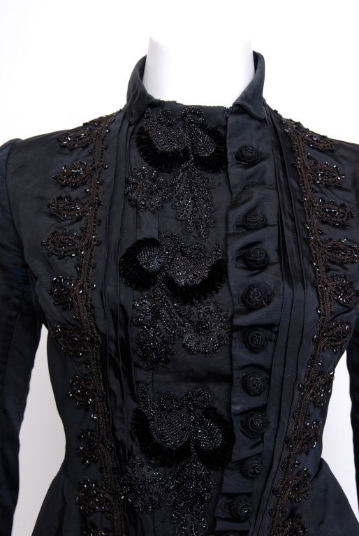 Victorian Silk Taffeta and Jet Bead Jacket