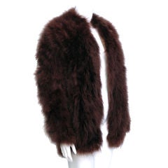 Brown Italian Marabou Feather Coat