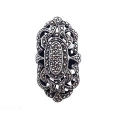 Vintage Marcasite and Sterling Silver Cocktail Ring