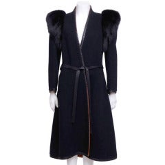 Cashmere and Fox Trimmed Coat