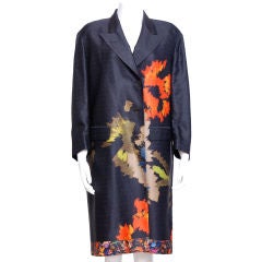 Rosanne Cash / Dries van Noten Silk Multi Colored Dress Coat