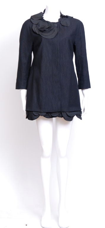Women's Rosanne Cash / Moschino Black Petal Coat For Sale