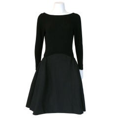 Pauline Trigere Drop Waist Silk Crepe Dress