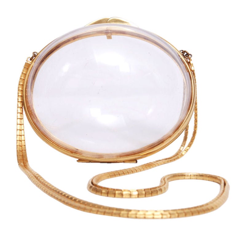 Judith Leiber Clear Lucite Egg Bag