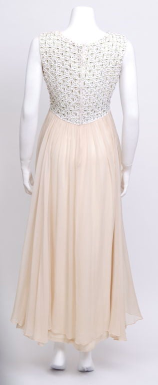 Silk Chiffon Gown with Beaded Bodice SUMMER SALE 20% OFF