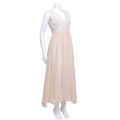 Silk Chiffon Gown with Beaded Bodice SUMMER SALE 20% OFF
