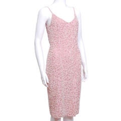 Pink Bead Encrusted Cocktail Dress 12