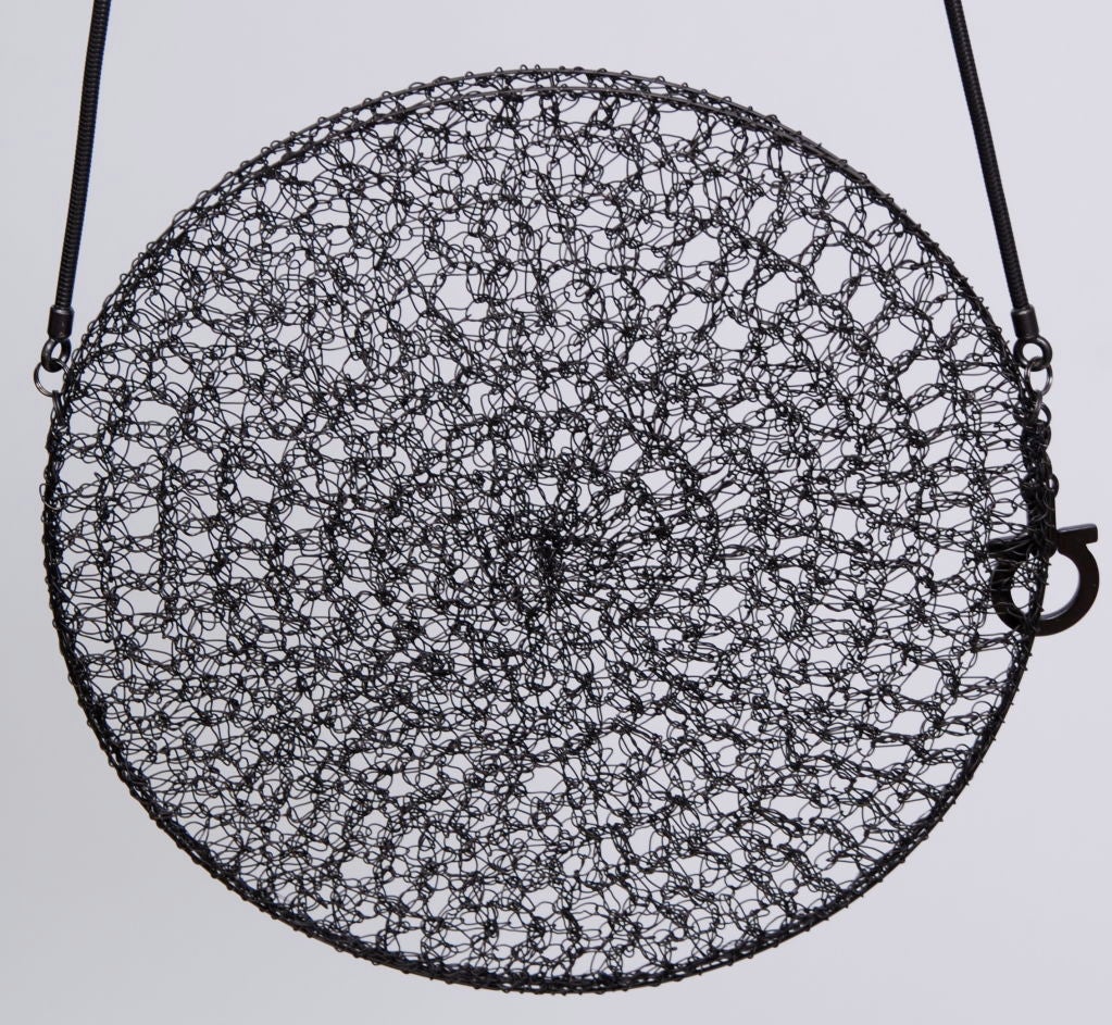 Salvatore Ferragamo Rhodium Metal Woven Bag