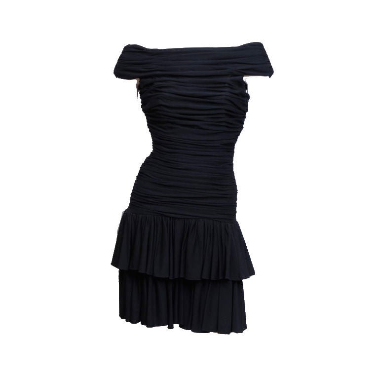 Lillie Diamond Black Silk Jersey Dress For Sale at 1stDibs