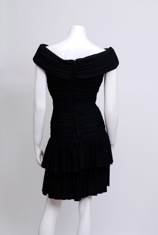 Women's Lillie Diamond Black Silk Jersey Dress For Sale