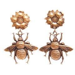 Antique Joseff Of Hollywood Bee Earrings