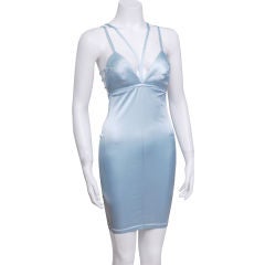 Versus Blue Silk Satin Bondage Dress