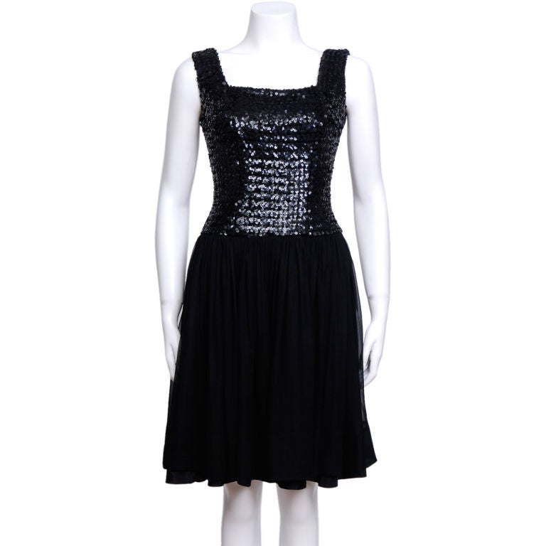 1960's Sequin Cocktail Dress For Sale