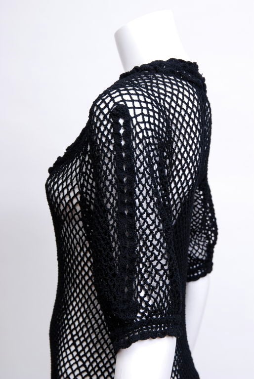 Black Crochet Drop Waist Dress