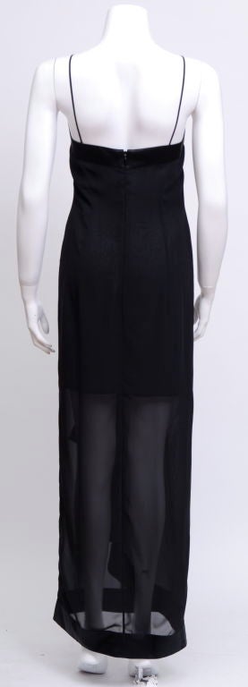 Black Thierry Mugler Silk Gown For Sale
