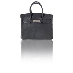 30cm Hermes Black Fjord Birkin