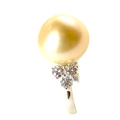 Tiffany & Co Golden South Sea Pearl and Diamond Ring