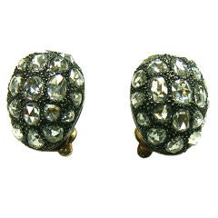 Bold Rose Diamond Gold Bombe Earclips