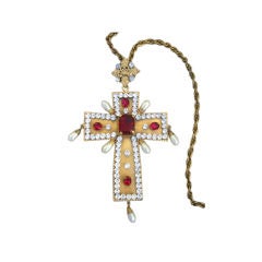 Joseff of Hollywood Huge Vintage Cross Pendant Necklace