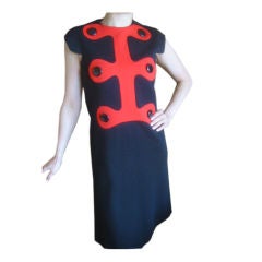 Pierre Cardin Charming 1960's Space Age Dress