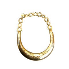 Yves Saint Laurent Vintage Shiny Hammered Necklace