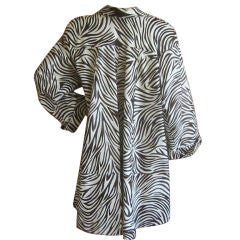 Revillon Zebra Print Pony A Line coat sz L New