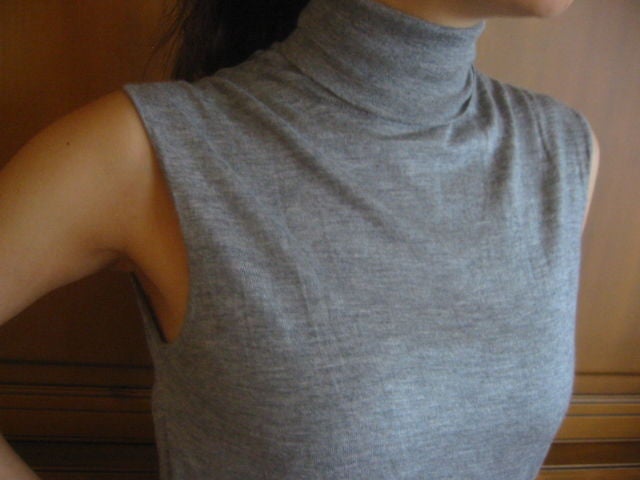 Wonderful Cashmere and Silk Knit Top from Hermes by Martin Margiela<br />
<br />
This lovely top is made of a luxurious cashmere and silk blend in a timeless shade of gray. It has a nice body hugging fit. It's great for layering and for any