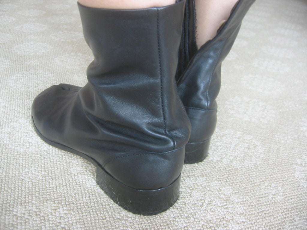 Wonderful Black Split Toe Tabi Boots from MARTIN MARGIELA Sz 9 at ...