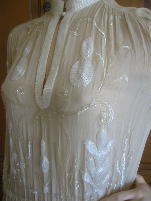 Haute Couture Numbered Feraud Beaded Silk Chiffon Dress 4