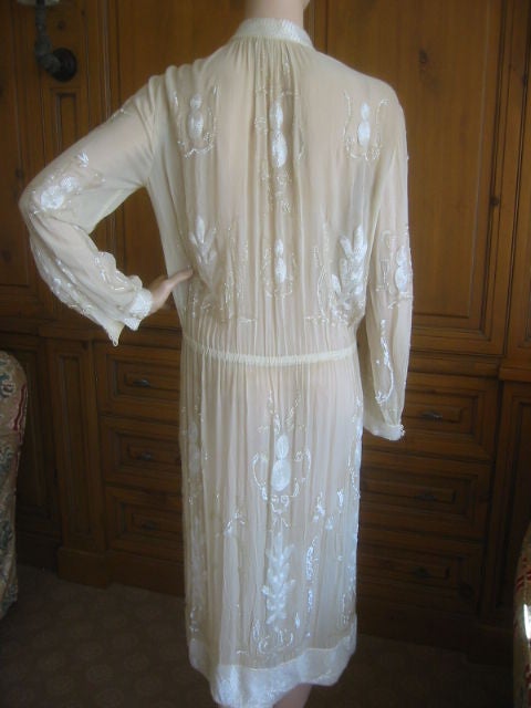Haute Couture Numbered Feraud Beaded Silk Chiffon Dress 6