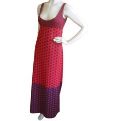 RUDI GERNREICH Vintage Red & Navy Checkered Dress Sz S