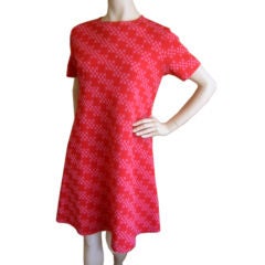 RUDI GERNREICH Vintage Mod Red Checkered Dress Sz M