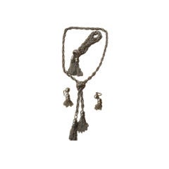 Vintage 1950's Tassel Necklace, Bracelet and Earring Set