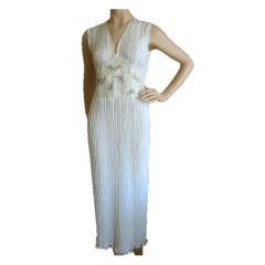MARY McFADDEN COUTURE Vintage Beaded White Gown Sz 10