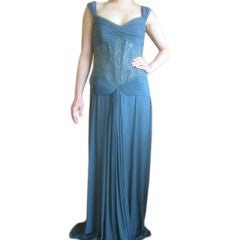 Gorgeous Pleated Lace Gown Vicky Tiel