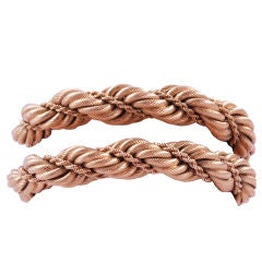 Pair of 18K Tiffany
Co. Rope Bracelets Pair of 18K Tiffany
Co. Rope Bracelets