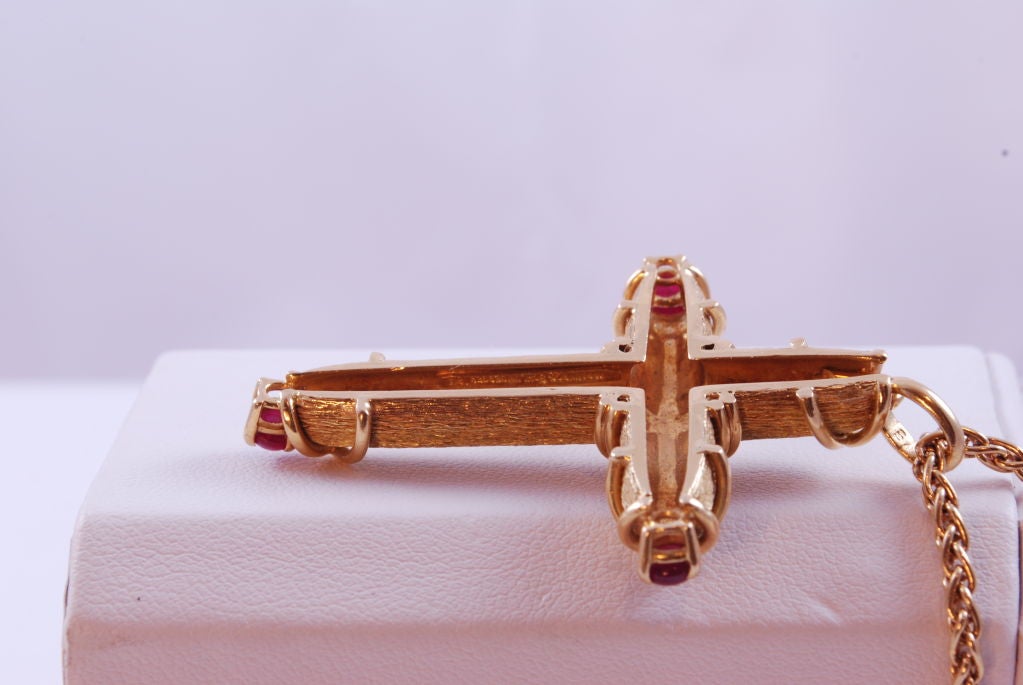 Tiffany & Co. Schlumberger 18K ,  Ruby Cross and  Chain 5