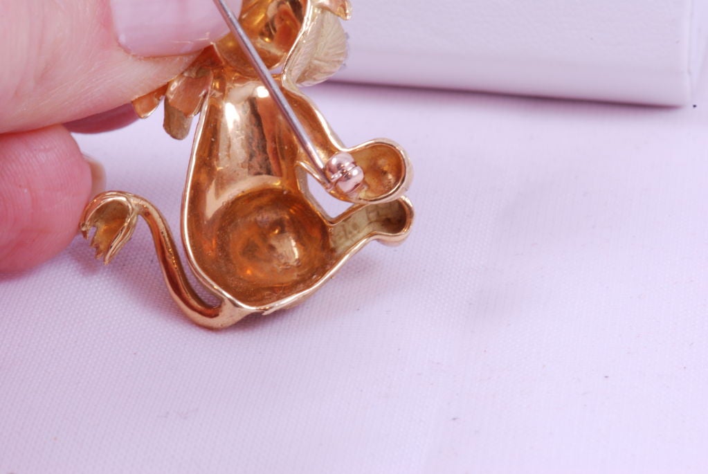 Hammerman Bros. 18K Gold & Diamond Lion Brooch