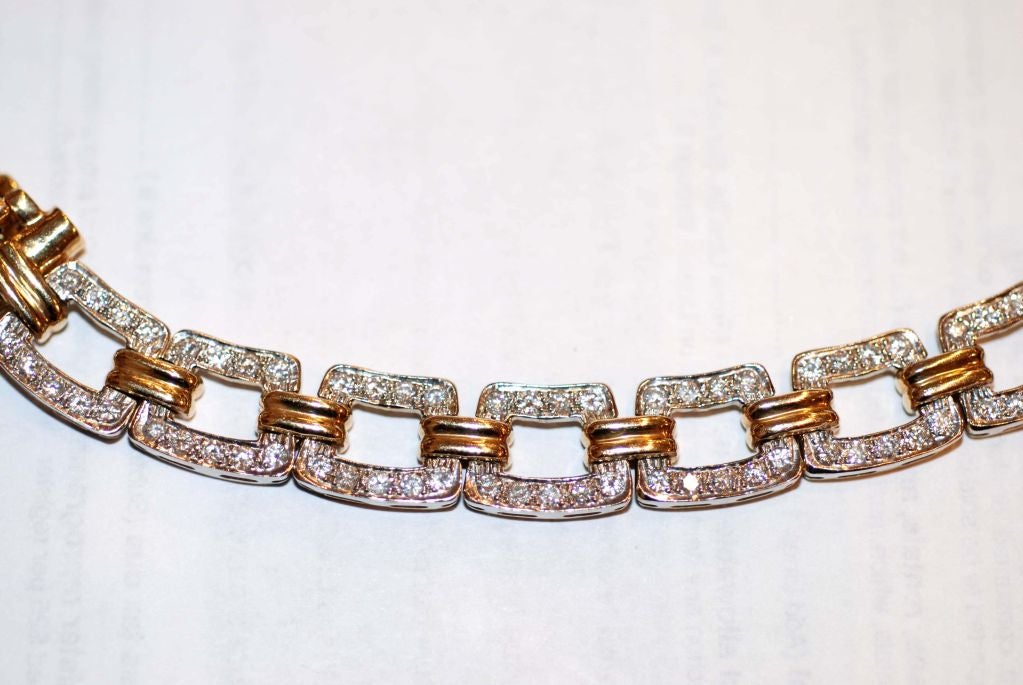 Diamond Gold Link Necklace at 1stDibs