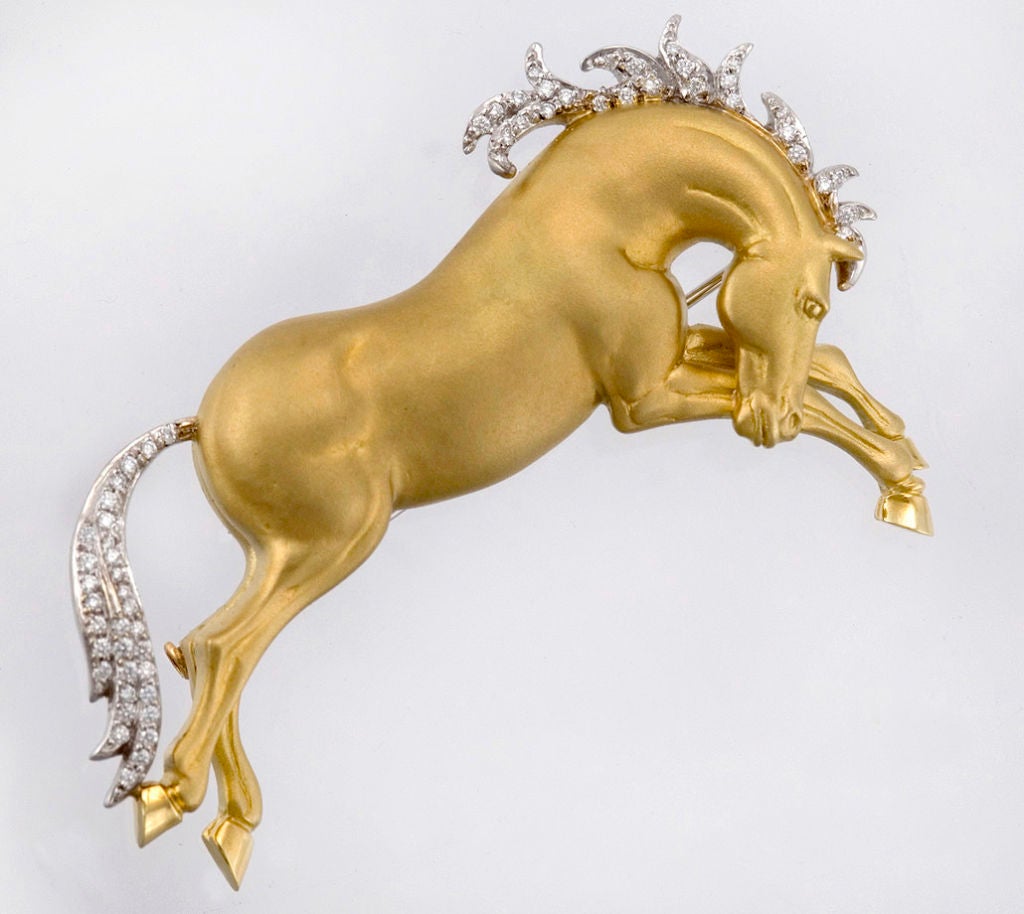 vintage horse brooch