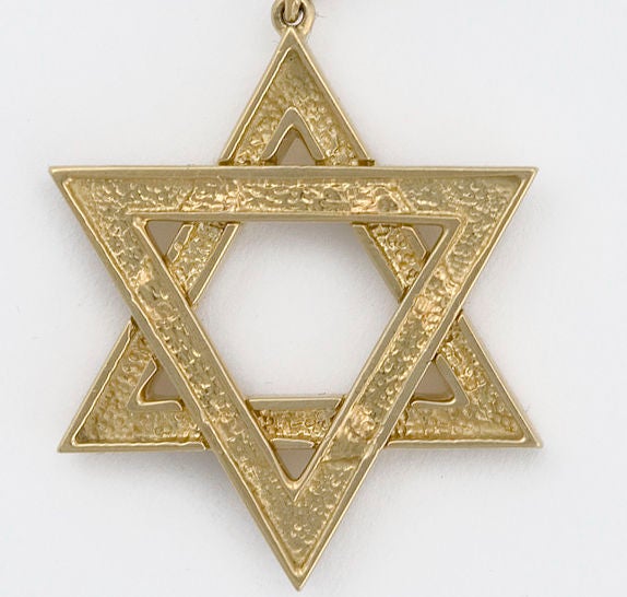 Lipten 18K GOLD STAR OF DAVID NECKLACE ON CORD jUDAICA 1