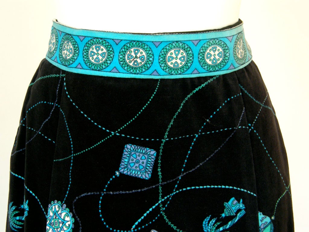 Women's Emilio Pucci Long Velveteen Skirt