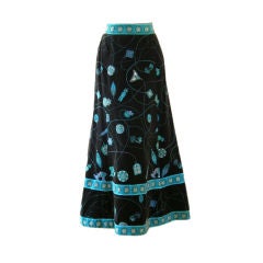 Vintage Emilio Pucci Long Velveteen Skirt