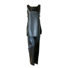 Vintage Bonnie Cashin Black Leather Pants and Tunic