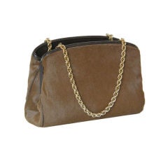 Morris Moskowitz Brown Ponyhide Handbag