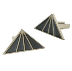 Vintage Dunhill Fan Shaped Cuff Links