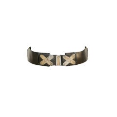 Mexican Sterling and Black Leather Belt 3
