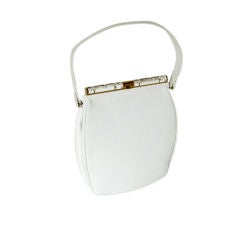 Vintage Holzman White Leather Handbag
