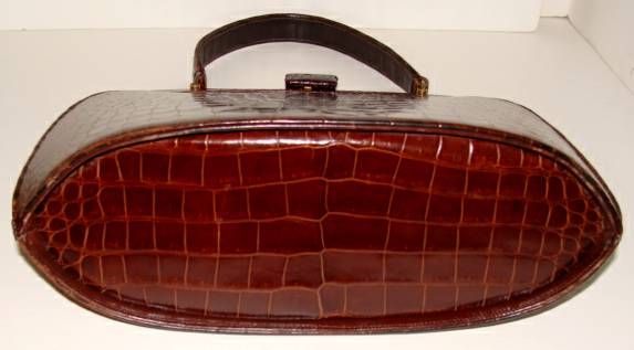 brown crocodile purse