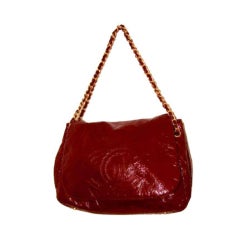 Chanel Classic Bag in Bordeaux with Gold Woven Chain